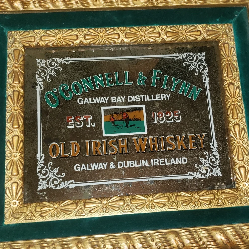 Vtg O'Connell & Flynn Irish Whiskey Distillery Sign.